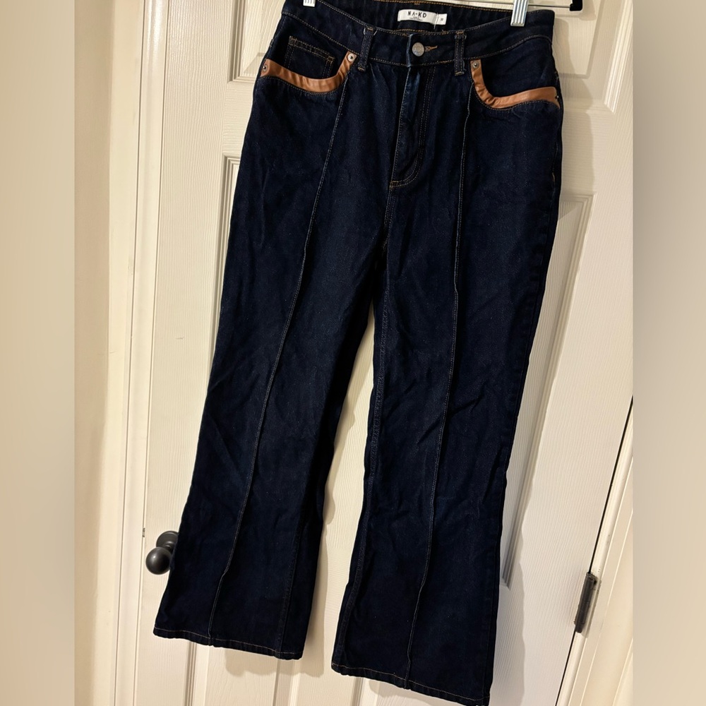 Na-Kd Blue Flare Wide Leg Jeans Size 38 US Size 16